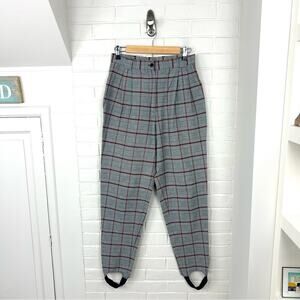 Counterparts Vintage Holiday Plaid Pleated Stirrup Leg Pants Size M